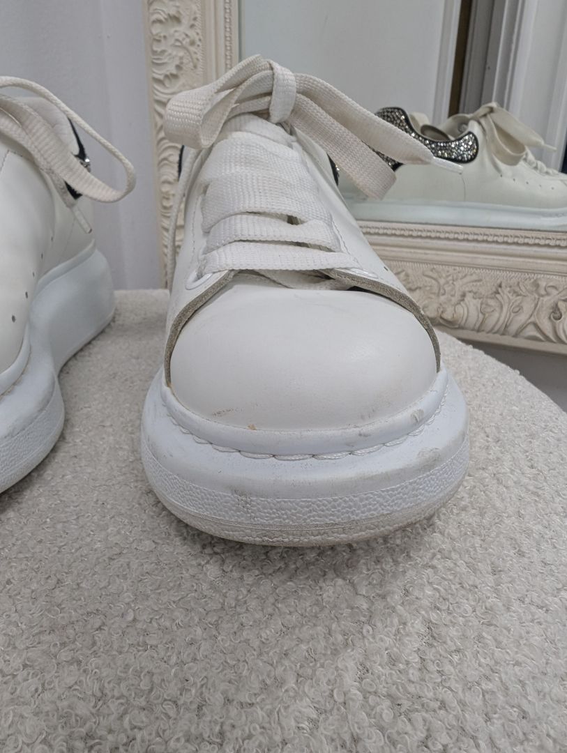 Alexander McQueen Oversized Lace Up Embellished Sneakers. Size 38.
