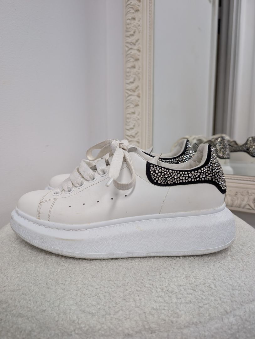 Alexander McQueen Oversized Lace Up Embellished Sneakers. Size 38.