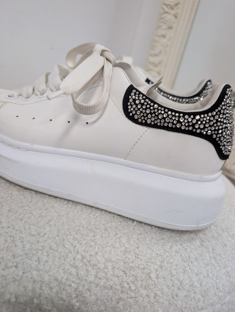 Alexander McQueen Oversized Lace Up Embellished Sneakers. Size 38.