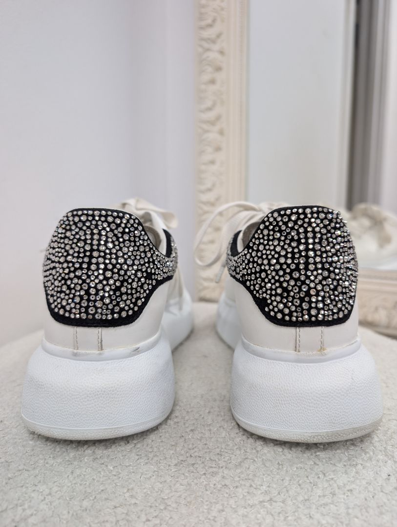 Alexander McQueen Oversized Lace Up Embellished Sneakers. Size 38.
