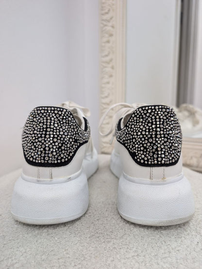 Alexander McQueen Oversized Lace Up Embellished Sneakers. Size 38.