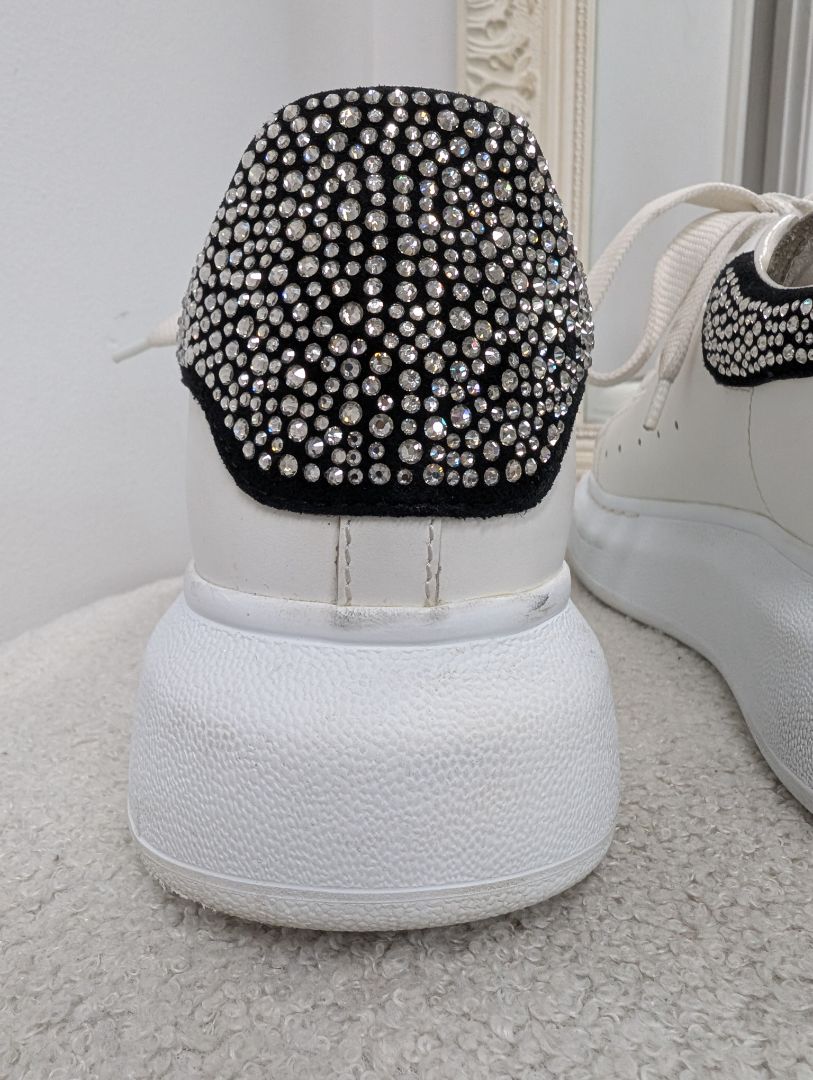Alexander McQueen Oversized Lace Up Embellished Sneakers. Size 38.