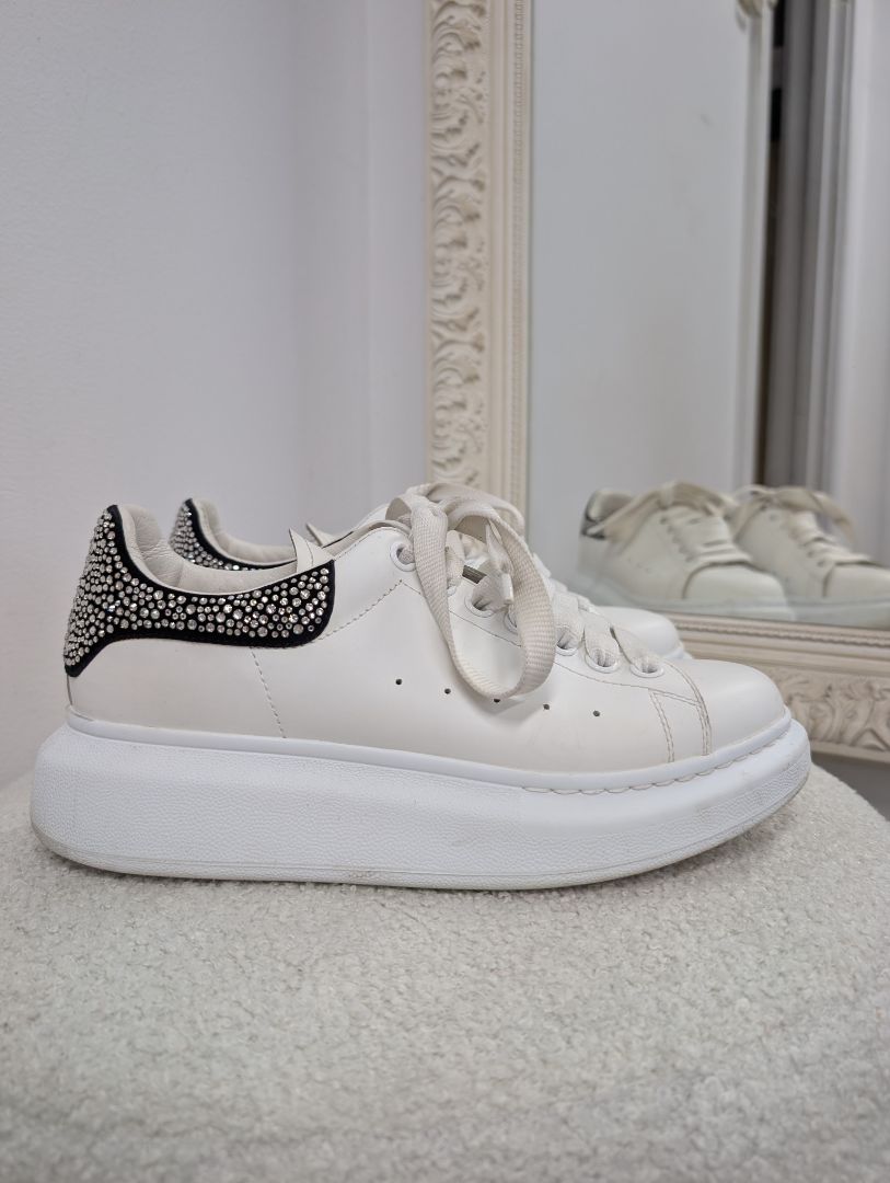 Alexander McQueen Oversized Lace Up Embellished Sneakers. Size 38.
