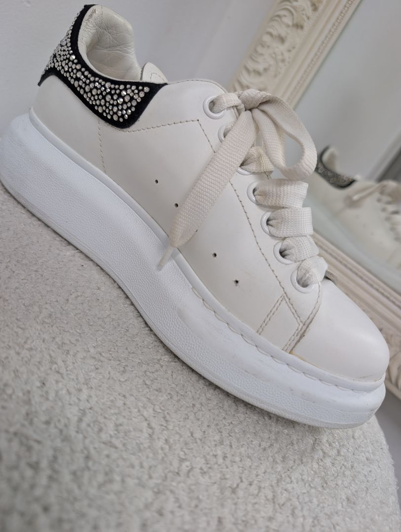 Alexander McQueen Oversized Lace Up Embellished Sneakers. Size 38.