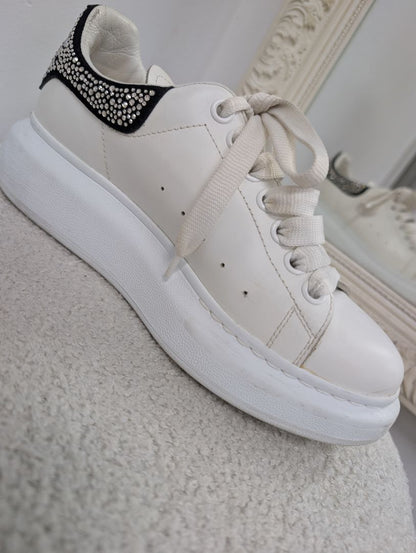 Alexander McQueen Oversized Lace Up Embellished Sneakers. Size 38.