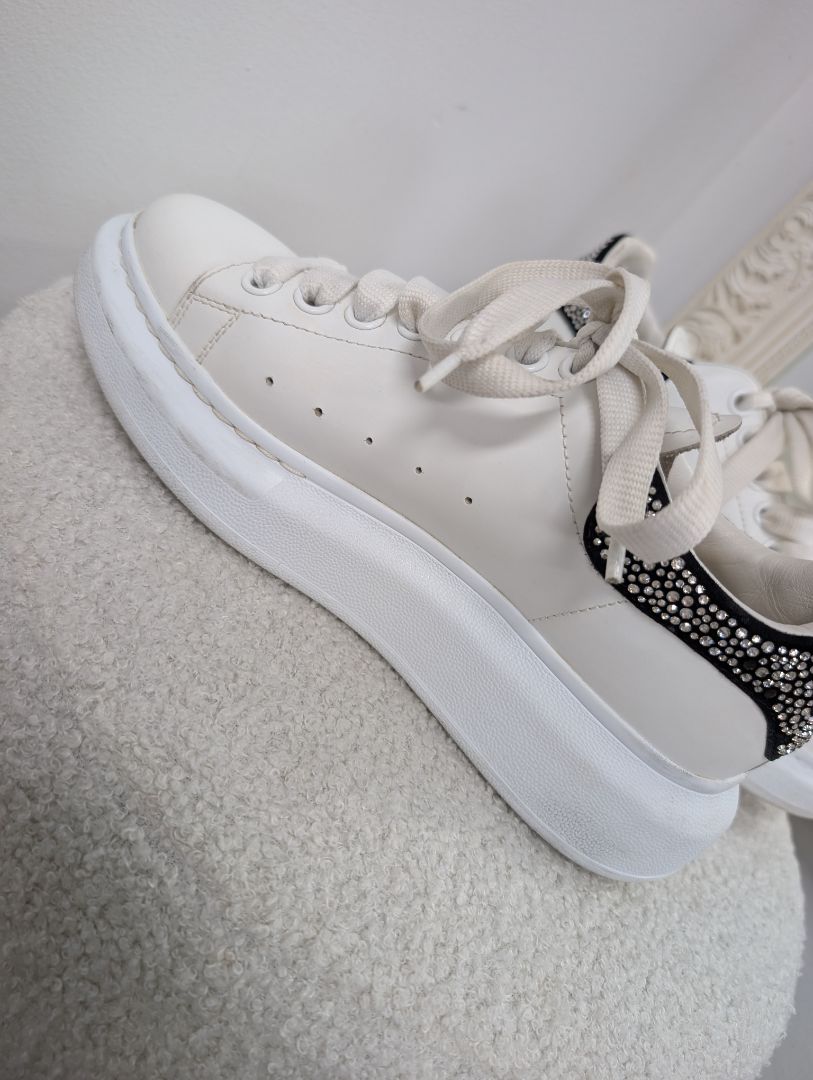 Alexander McQueen Oversized Lace Up Embellished Sneakers. Size 38.