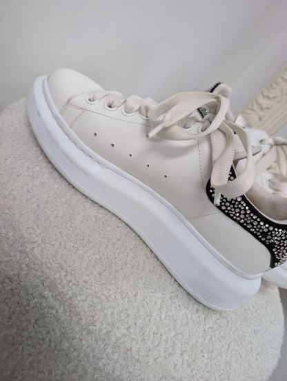 Alexander McQueen Oversized Lace Up Embellished Sneakers. Size 38.