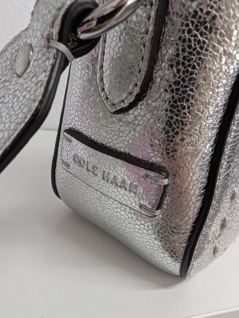 Cole Haan Metallic Silver Cross Body Bag