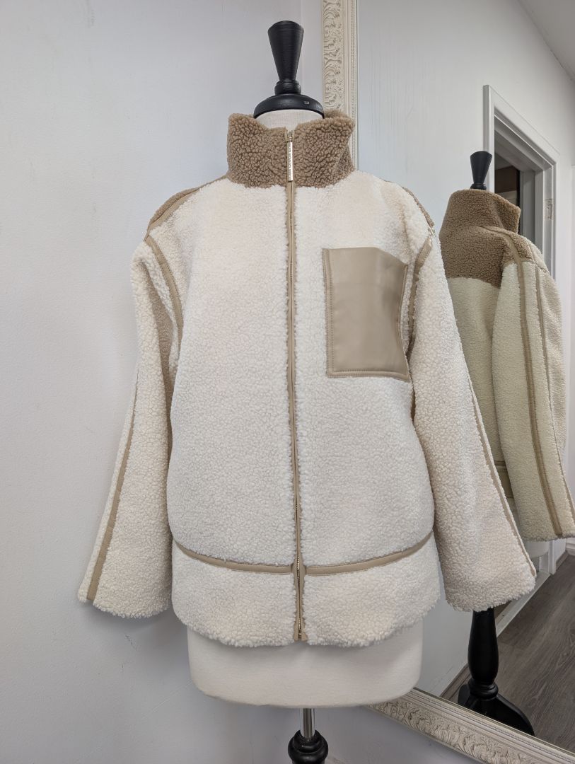 Aje Athletica  Panelled Sherpa Jacket. Size 6.