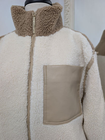 Aje Athletica  Panelled Sherpa Jacket. Size 6.