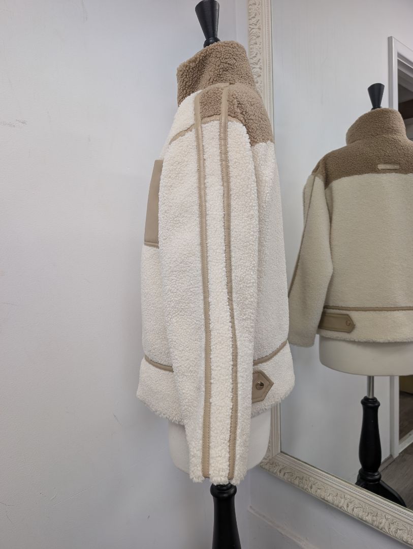 Aje Athletica  Panelled Sherpa Jacket. Size 6.