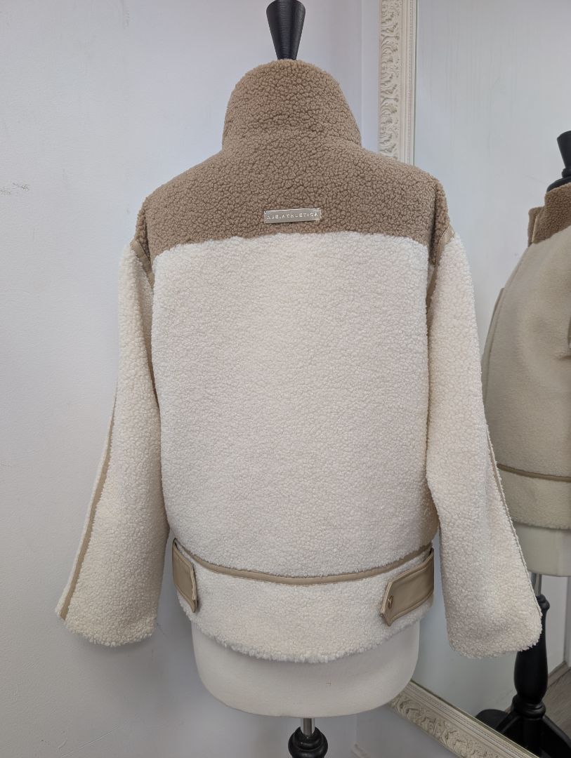 Aje Athletica  Panelled Sherpa Jacket. Size 6.