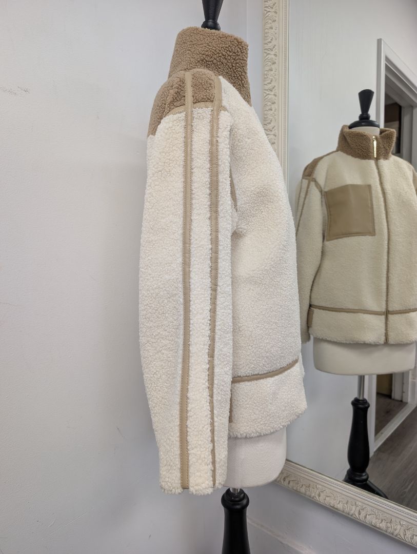 Aje Athletica  Panelled Sherpa Jacket. Size 6.