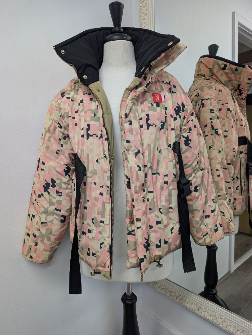 PE Nation Combat Olive Grey Reversible Jacket. Size 6.
