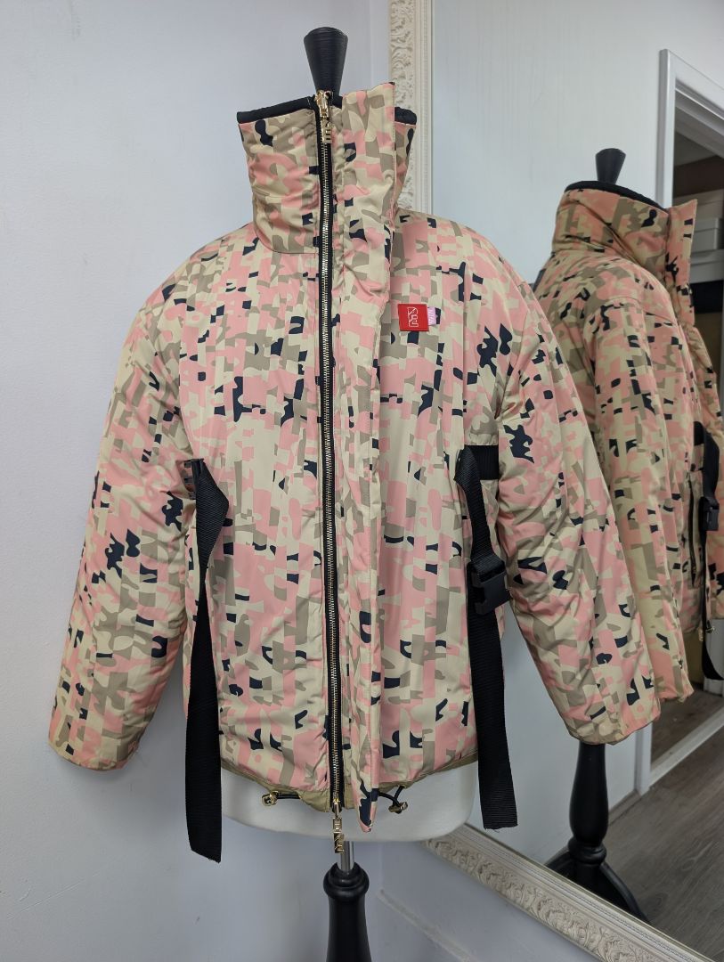 PE Nation Combat Olive Grey Reversible Jacket. Size 6.
