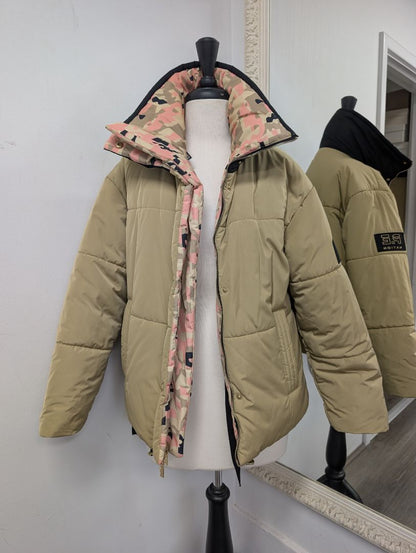 PE Nation Combat Olive Grey Reversible Jacket. Size 6.