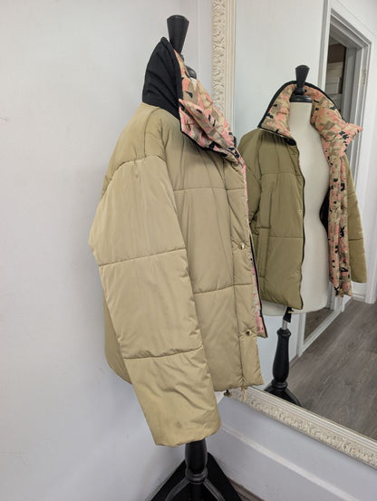 PE Nation Combat Olive Grey Reversible Jacket. Size 6.