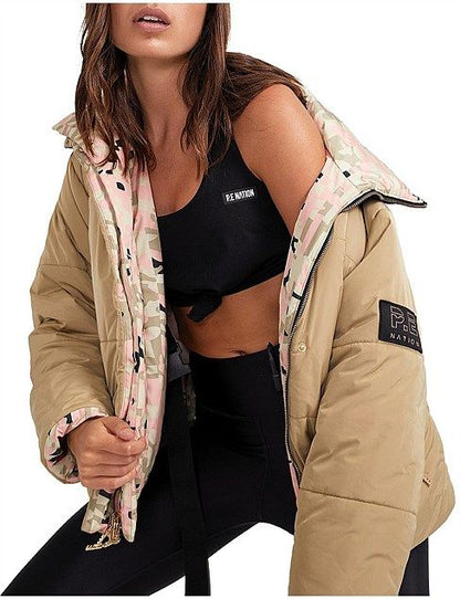 PE Nation Combat Olive Grey Reversible Jacket. Size 6.