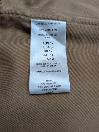 Camilla And Marc Sterling Tailored Coat. Size 12.