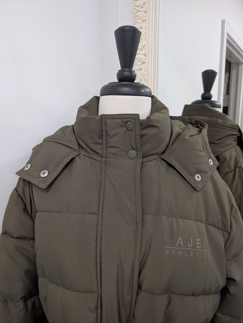 Aje Athletica Belted Puffer Jacket. Size 8.