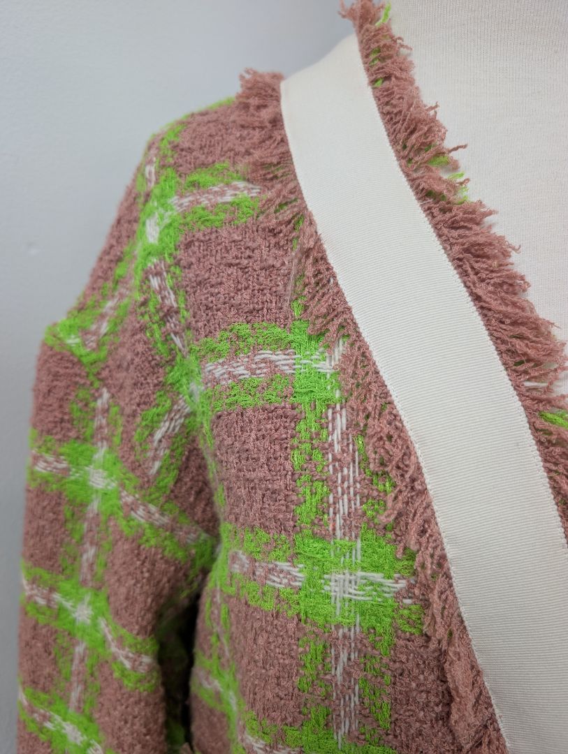 Essential Antwerp Folivia Check Cardigan Jacket. Size 6.