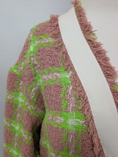 Essential Antwerp Folivia Check Cardigan Jacket. Size 6.