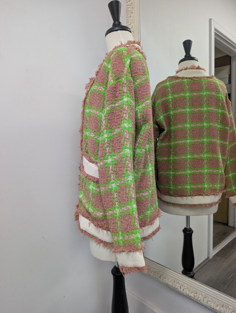 Essential Antwerp Folivia Check Cardigan Jacket. Size 6.