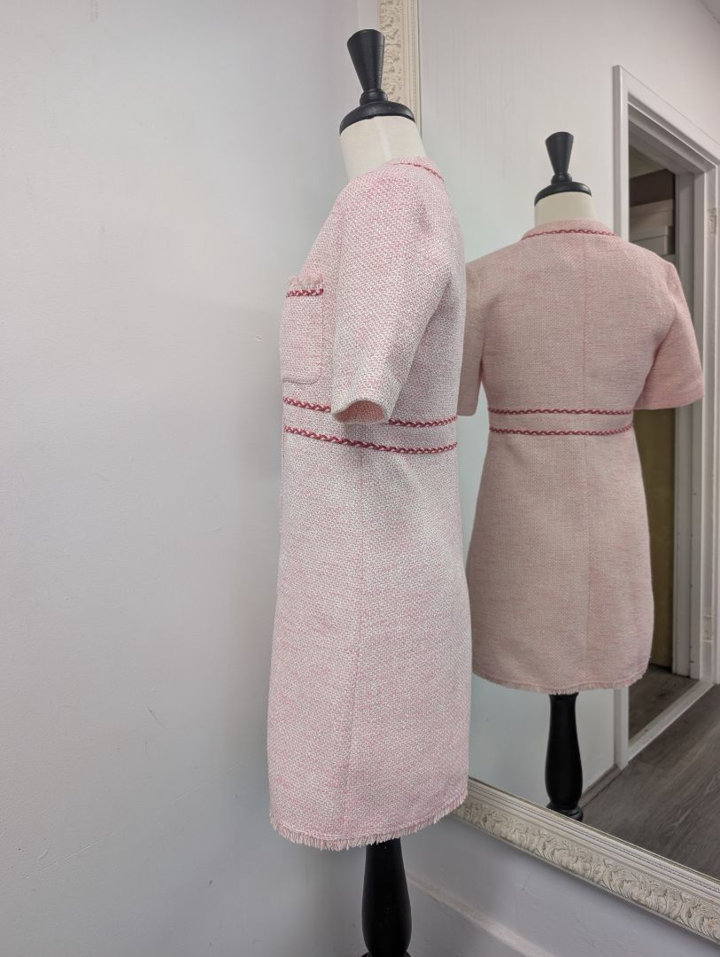 Maje Pink Tweed Dress. Size 8.