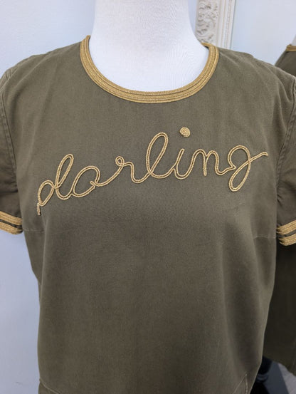 Yves Saint Laurent Khaki Darling Dress. Size 6.