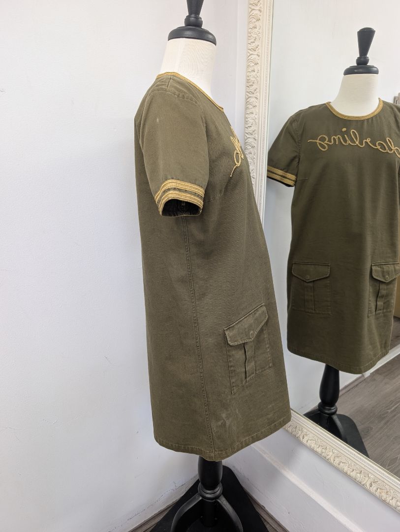 Yves Saint Laurent Khaki Darling Dress. Size 6.