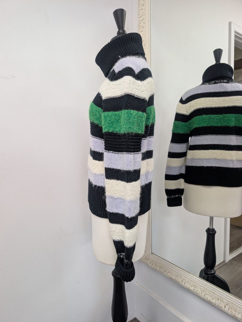 Elk Roll Neck Striped Jumper. Size 10.