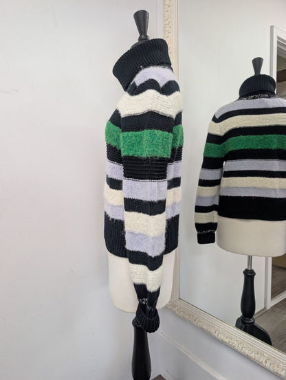 Elk Roll Neck Striped Jumper. Size 10.
