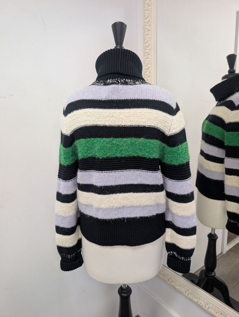 Elk Roll Neck Striped Jumper. Size 10.