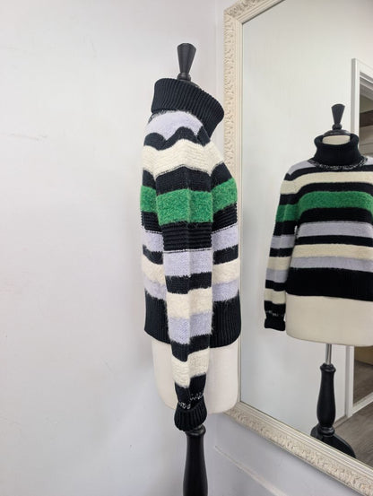 Elk Roll Neck Striped Jumper. Size 10.
