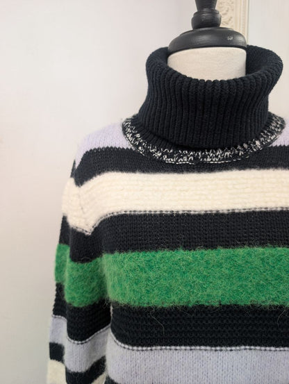 Elk Roll Neck Striped Jumper. Size 10.