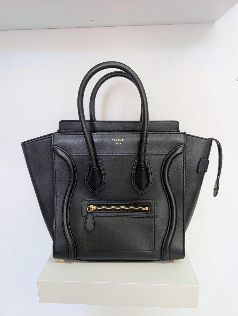 Celine Black Luggage Tote Bag