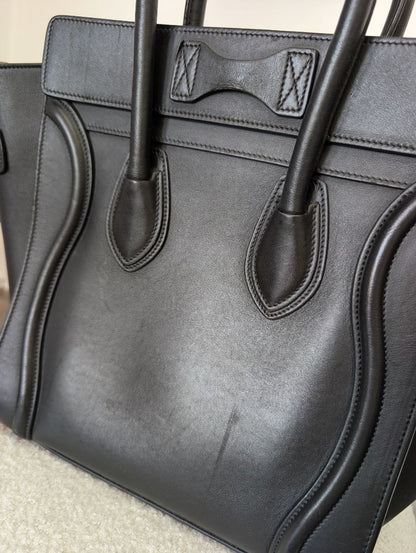 Celine Black Luggage Tote Bag