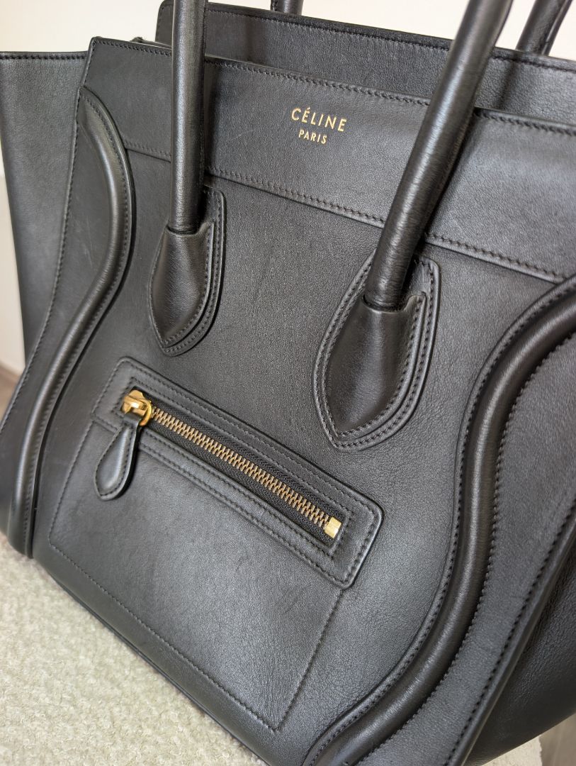 Celine Black Luggage Tote Bag