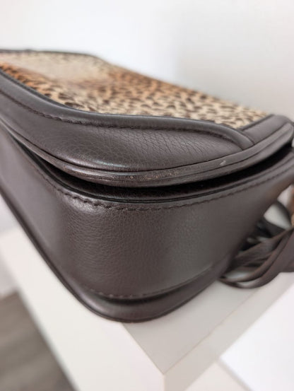 Gucci Leopard/Cheetah Calf Hair Bamboo Top Handle Bag