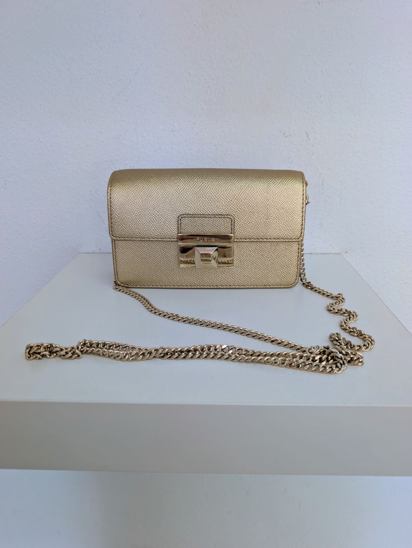 Furla Gold Venere Crossbody and Clutch Bag