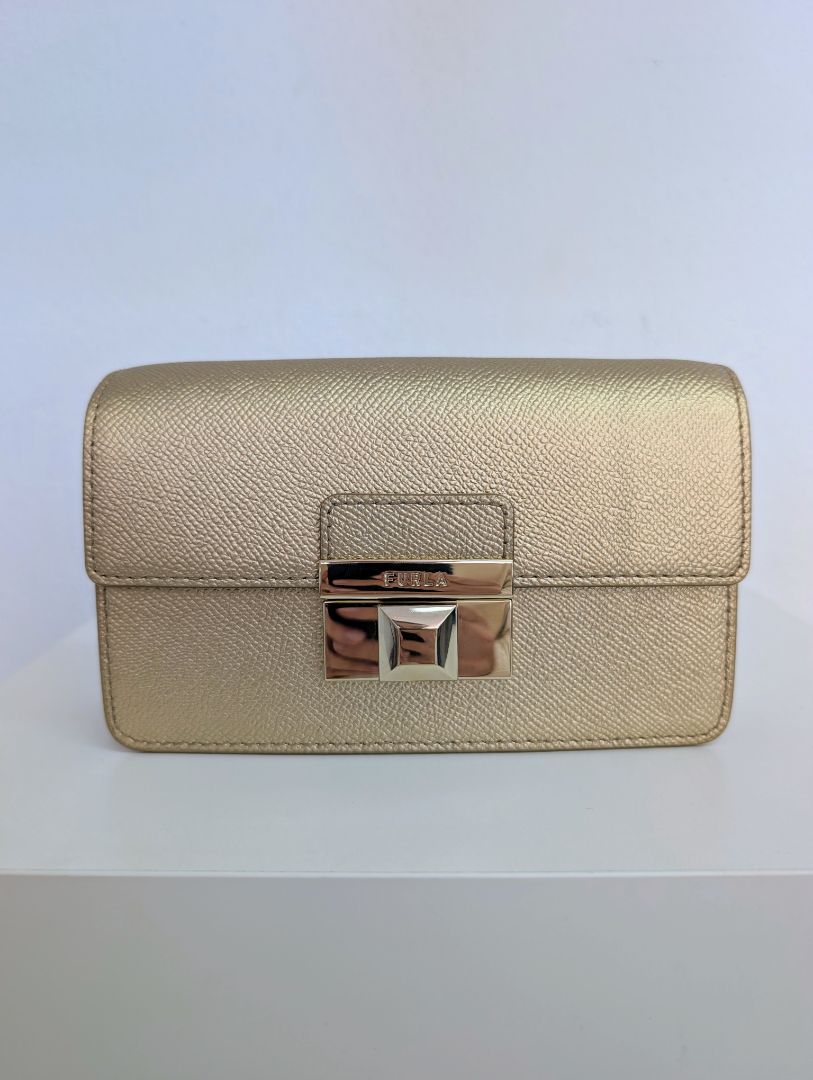 Furla Gold Venere Crossbody and Clutch Bag