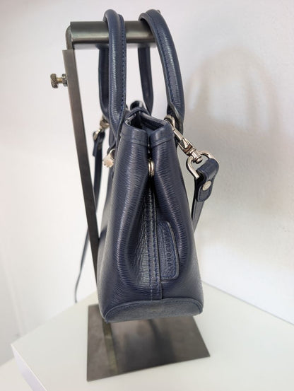 Longchamp Navy Roseau Leather Bag