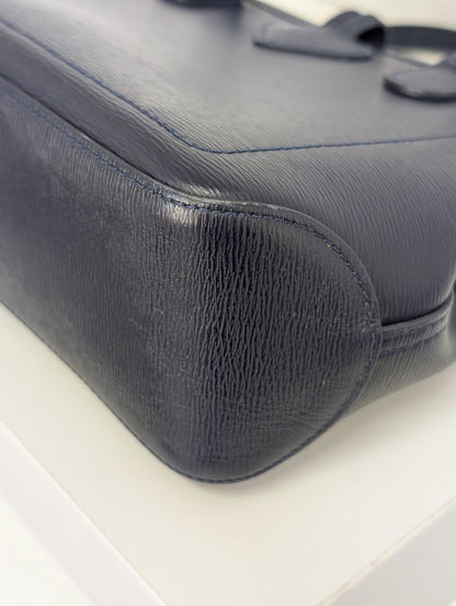 Longchamp Navy Roseau Leather Bag