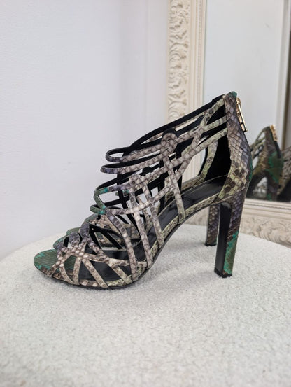 Hermes Cage Python Sandals. Size 39.