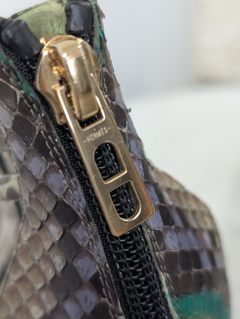 Hermes Cage Python Sandals. Size 39.