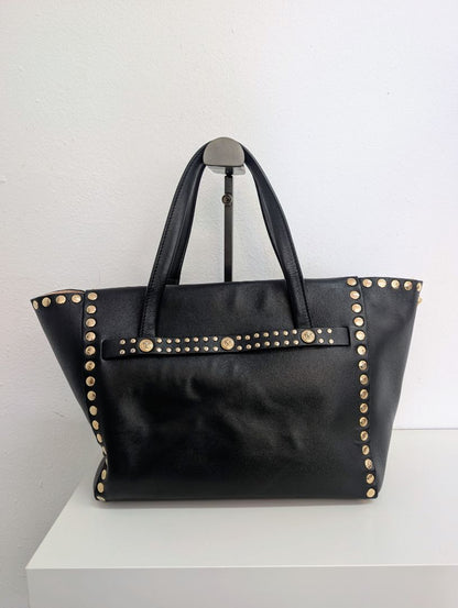 Versace Linea Signature Studded Shopper Tote Bag