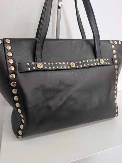 Versace Linea Signature Studded Shopper Tote Bag