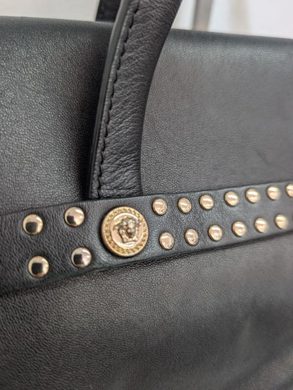 Versace Linea Signature Studded Shopper Tote Bag