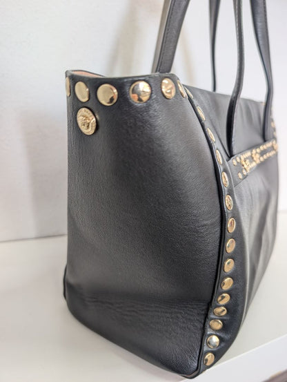 Versace Linea Signature Studded Shopper Tote Bag