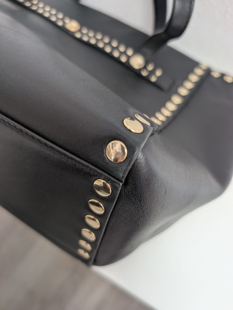 Versace Linea Signature Studded Shopper Tote Bag